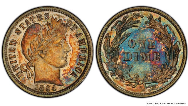 Rare 1894 dime sells for $1.32M at auction