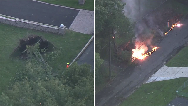 Severe storms leave behind damage, spark fire in New Jersey