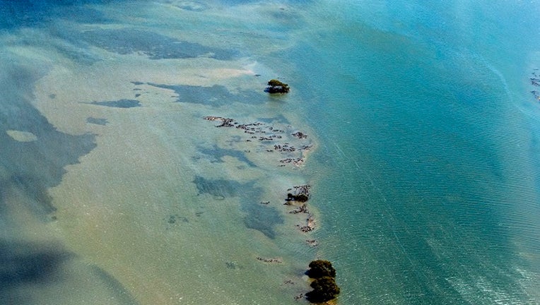 An aerial view of Great Barrier Reef in Australia.