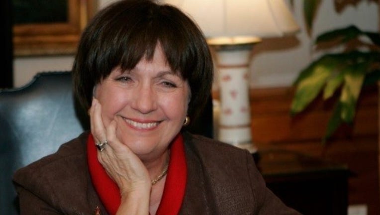 In this Dec. 18, 2007, file photo, Louisiana Gov. Kathleen Blanco conducts an interview in her office Baton Rouge, La. Louisiana officials are calling for prayers for Blanco, Wednesday, April 17, 2019, who has entered hospice care due to cancer. 