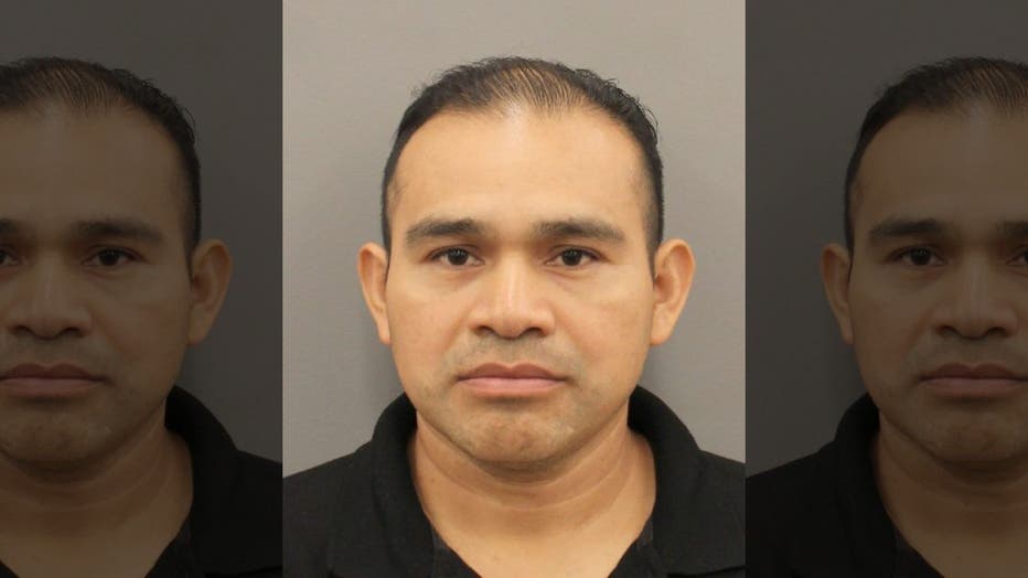 Tomas Mejia Tol, 42, was charged on Friday with criminal negligent homicide and endangering a child after his 12-year-old struck and killed 47-year-old Enrique Vazquez and his dog in Houston on Thursday afternoon.