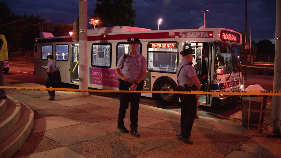 Windows shattered on SEPTA bus