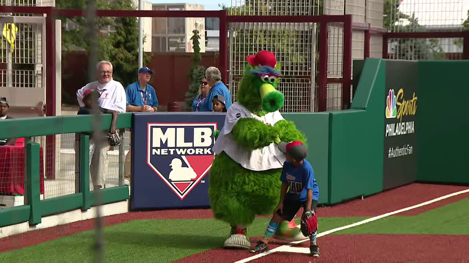 Phillie Phanatic at Wiffle Ball Tournament