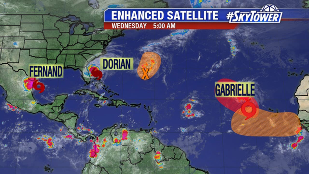 Tropical Storm Gabrielle forms; projected track keeps it in Atlantic Ocean