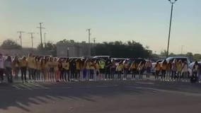 Students hold prayer circle to remember victims of Texas mass shooting