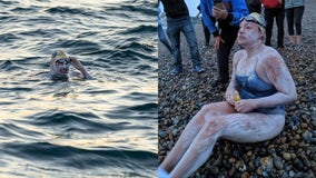 American cancer survivor becomes first to swim English Channel 4 times nonstop