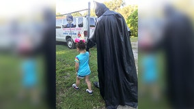 'Amazing': Batman walks bullied 3-year-old to preschool in Florida