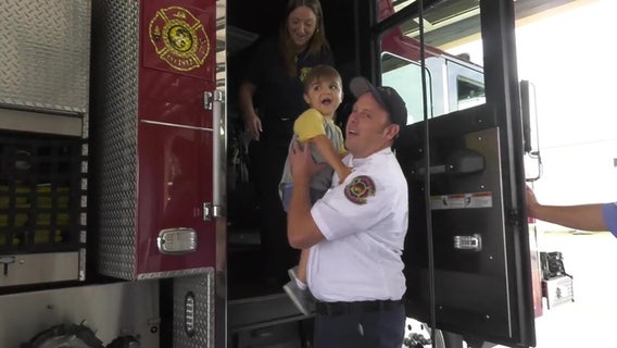 5-year-old boy with rare form of MD becomes Pinellas Park firefighter