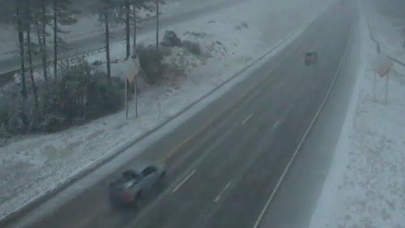 It's still summer but snow is already falling along the California-Nevada line