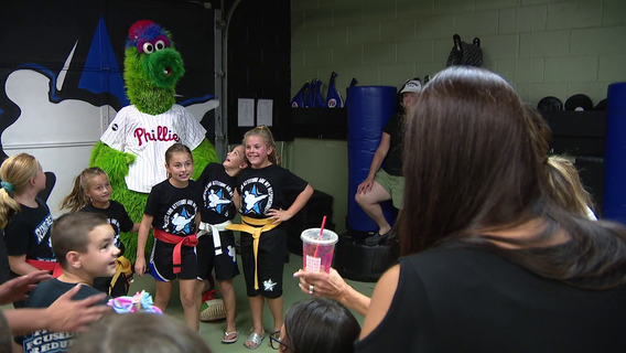 Phillie Phanatic joins South Jersey martial arts center in benefit to help foster kids
