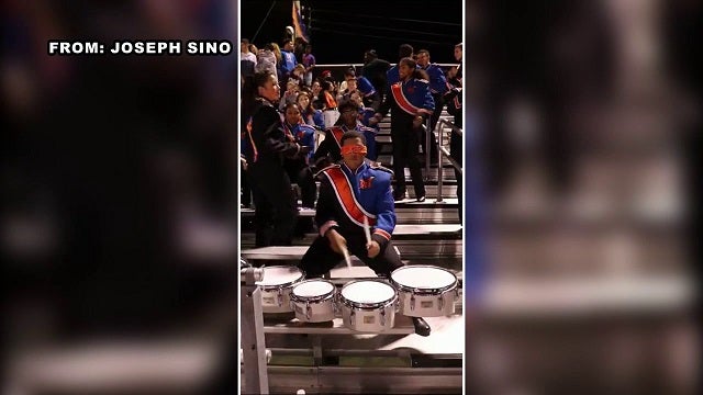 Millville High teen goes viral playing drum solo while blindfolded
