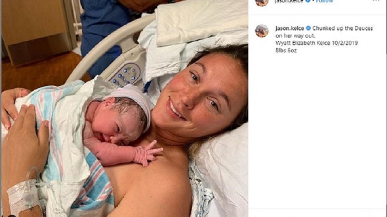 Jason and Kylie Kelce welcome newborn daughter Wyatt