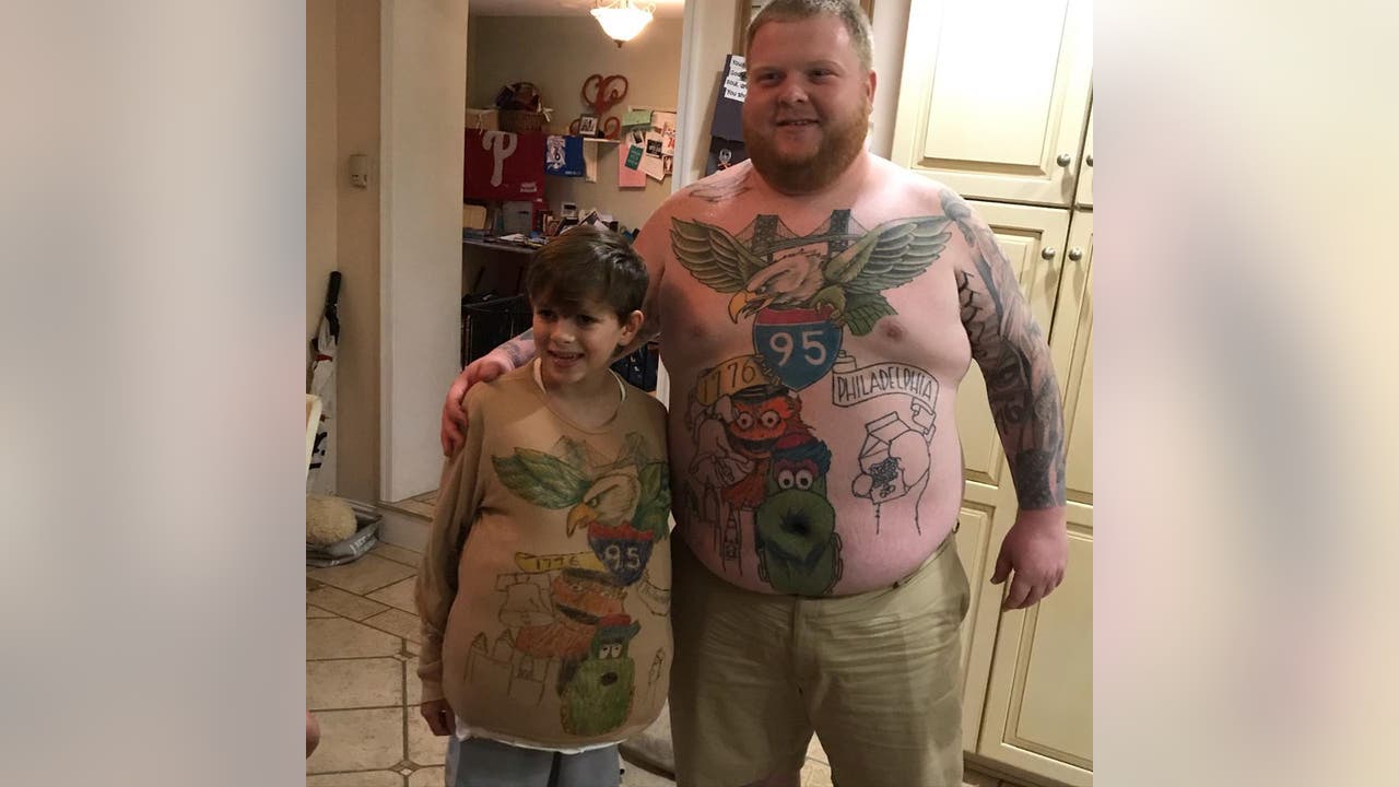 Delco boy wins Halloween with 'Phanatic fan' costume, comes face