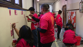 Dozens of volunteers brighten and 'sparkle' West Philadelphia elementary school