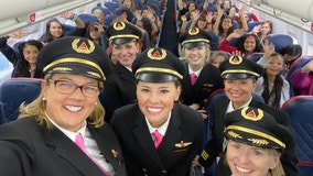 Delta flies 120 girls to NASA with all-women crew in bid to inspire female aviators