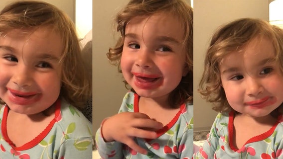 Video: Little girl, caught with lipstick, says she got it from 'Home Depot'