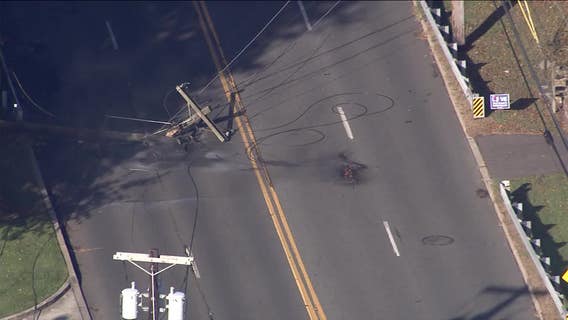 Garbage truck crash in Cherry Hill causes downed power lines, road closure