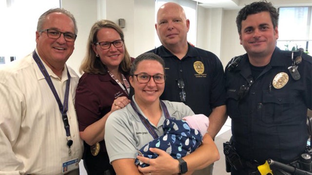 Police in Texas hold baby shower for newborn boy discarded near dumpster