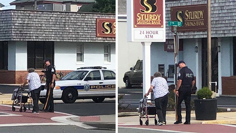 Ocean City’s Finest: Police Officer Photographed Helping Elderly Woman ...