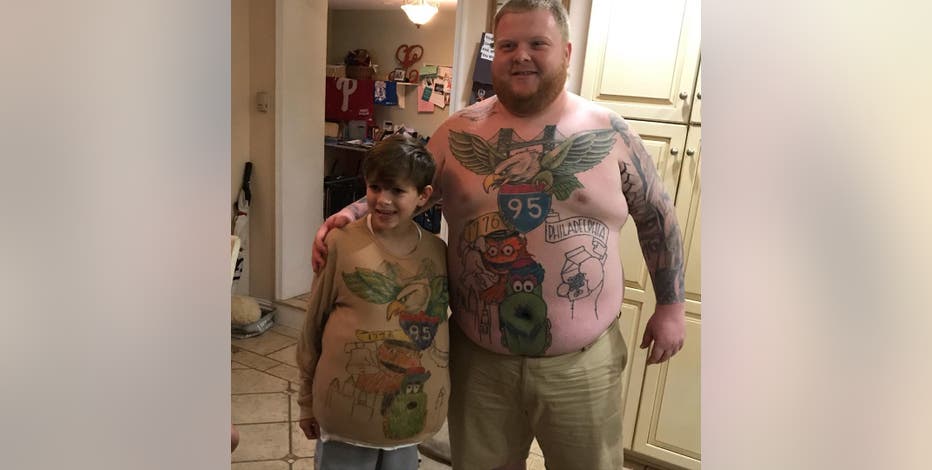 Philly fan with big Phanatic belly tattoo is a hometown hero