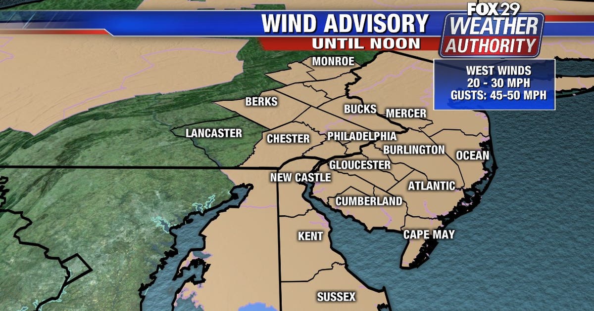 Weather Authority: Wind advisories in effect for chilly Friday | FOX 29 ...
