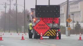 Coastal flooding closes roads in Atlantic County