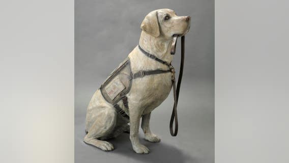 Life-size sculpture dedicated to President George H.W. Bush's service dog, Sully