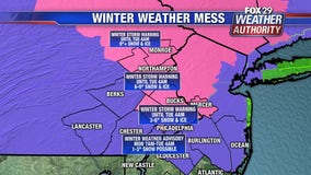 Weather Authority: Winter Storm Warning issued for Bucks, Montgomery, Mercer Counties