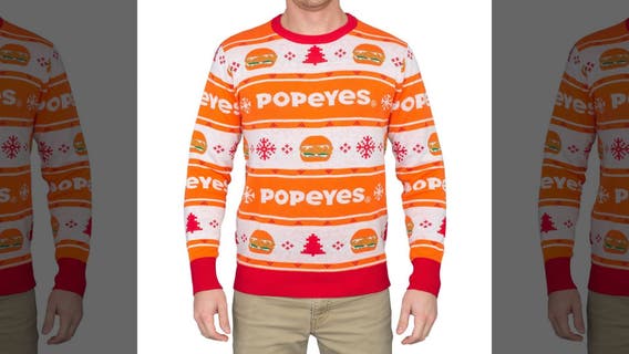 Popeyes launches Chicken Sandwich-themed ‘Ugly Christmas Sweater’ for holidays