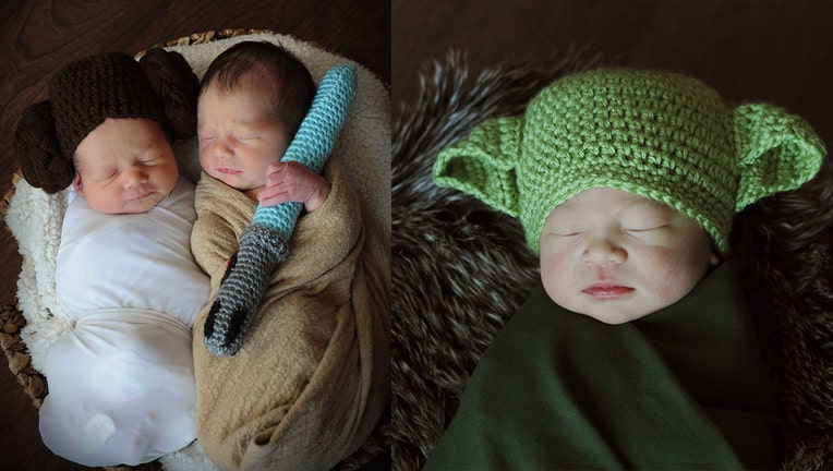 AdventHealth for Women dressed up their newborns as Star Wars characters.