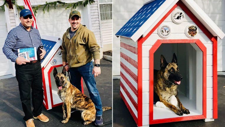 Lou DiBella built a patriotic doghouse for Hackettstown Police Department K-9 Jada and her partner, Ptl. Christopher Laver, an Iraq War vet.