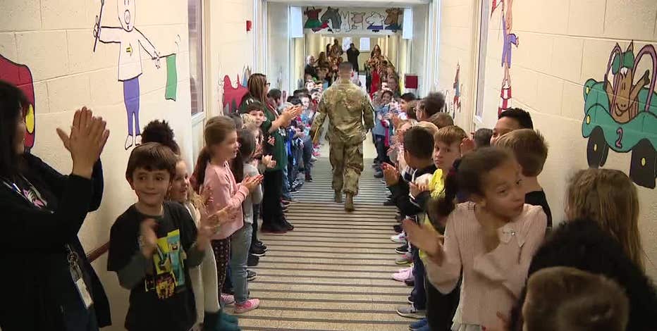 Flash Dads surprise Semple Elementary students