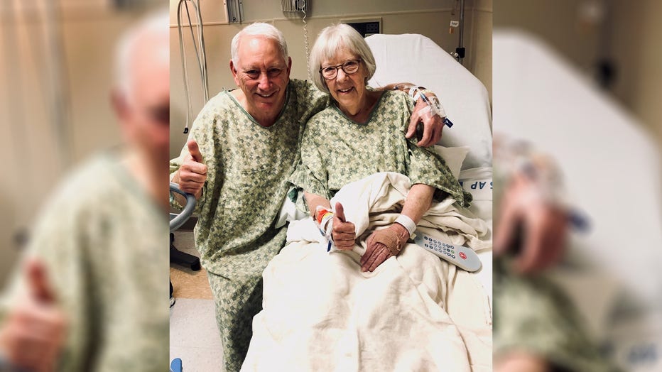 Mike Nipper (left) donated his kidney to his high school sweetheart and wife of 51 years, Peggy Nipper (right). (Photo credit: Provided / St. David’s North Austin Medical Center)