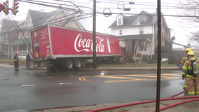 Coca-Cola tractor-trailer crashes into Quakertown home