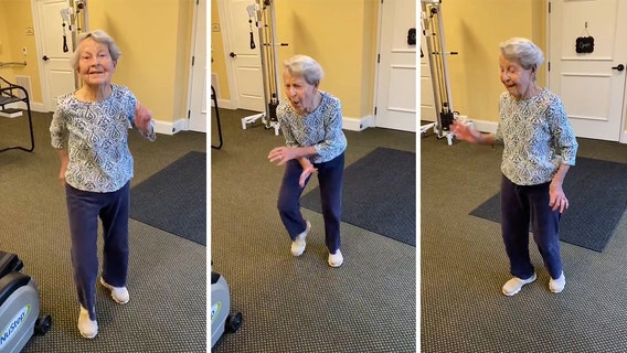 Energetic 91-year-old busts a move to 'Jailhouse Rock' at Indiana retirement home