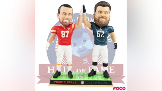 Jason, Travis Kelce bobblehead unveiled ahead of Super Bowl LIV