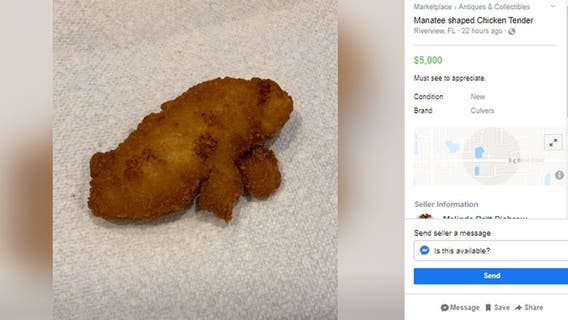 Woman lists ‘manatee-shaped’ chicken tender on Facebook Marketplace for $5,000