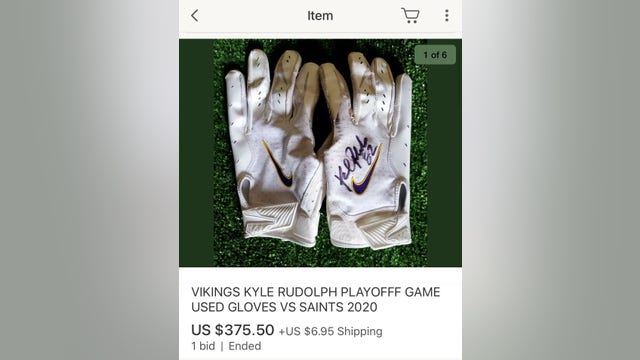 Buyer offers to donate to charity after Kyle Rudolph's playoff game gloves turn up on eBay