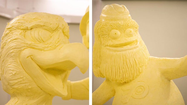 Popular mascots unveiled in massive butter sculpture at Pennsylvania Farm Show