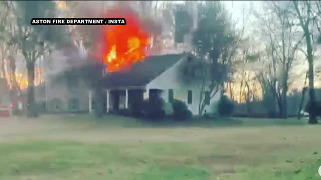 Fire tears through Delaware County home