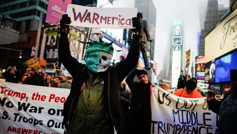 Anti-war protest in Times Square