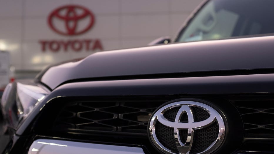 The Toyota logo is seen on a vehicle at a dealership in San Jose, California on Aug. 27, 2019. (Photo by Yichuan Cao/NurPhoto via Getty Images)