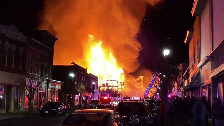 Massive fire in Bound Brook, NJ