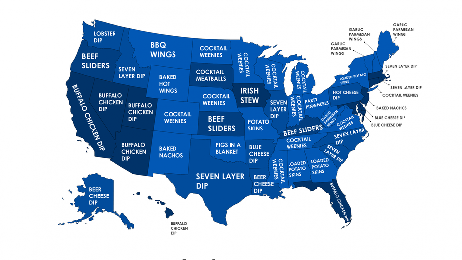 According to the results, which compiled the most popular Google searches for each state across the country, as well as the top 20 largest cities, the Super Bowl is a day of eating meat, dip and more meat.