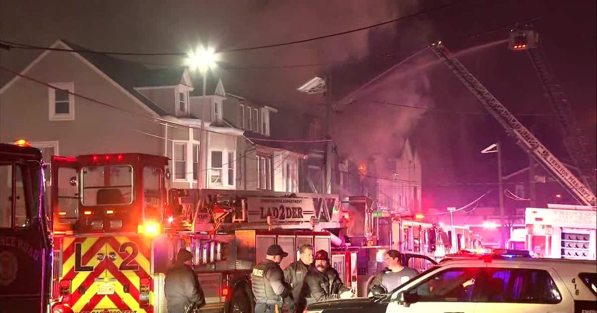 3-alarm fire rips through four row homes in Trenton | FOX 29 Philadelphia