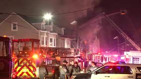 3-alarm fire rips through four row homes in Trenton