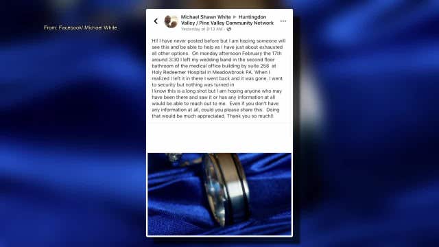 Local man pleads for help finding missing wedding band