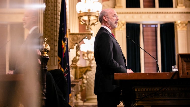 Gov. Tom Wolf delivers his budget address.