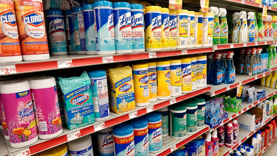 f677a58a-Family Dollar Store, anti-bacterial wipes and cleaning products