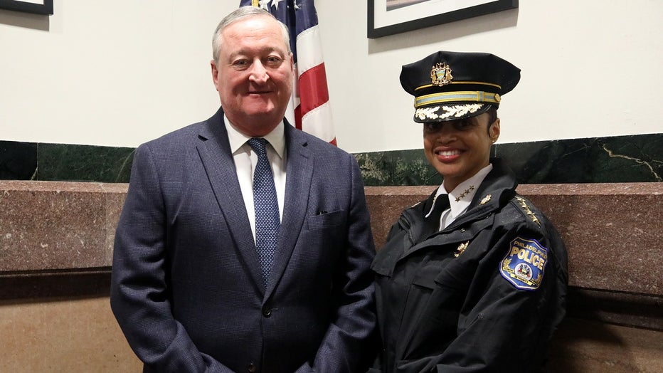 Philadelphia Mayor Jim Kenney and Philadelphia Police Commissioner Danielle Outlaw